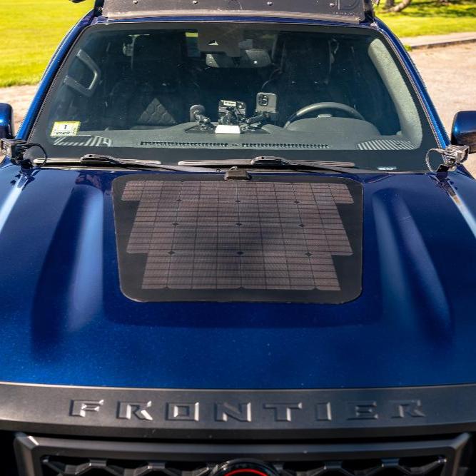 2022-2025 cascadia 4x4 hood solar panel sytem for the nissan frontier. Perfect for camping and overlanding. 