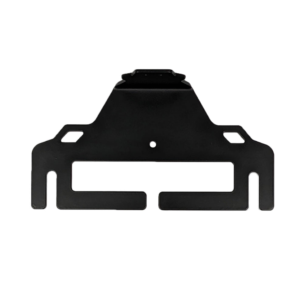 This is a replacement aluminum back plate (for fairlead) for the cascadia 4x4 flipster v3 winch license plate mounting system.