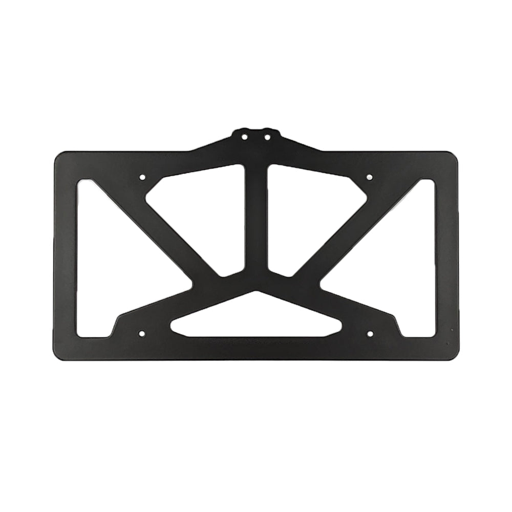 This is a replacement aluminum front license plate bracket for the cascadia 4x4 flipster v3 winch license plate mounting system.