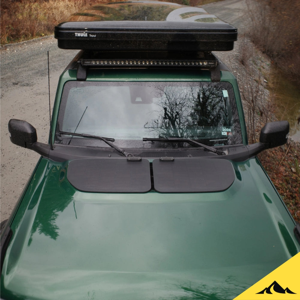 Hood Solar System on Micayla Gatto's Ford bronco