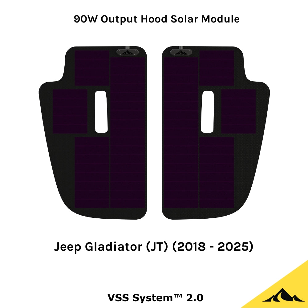 Cascadia 4x4 vss system hood solar panel for the jeep gladiator JT