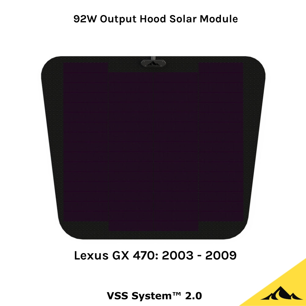  This is the VSS System 2.0 from Cascadia 4x4. This is a flexible 92 watt hood solar module/panel for the lexus gx 470